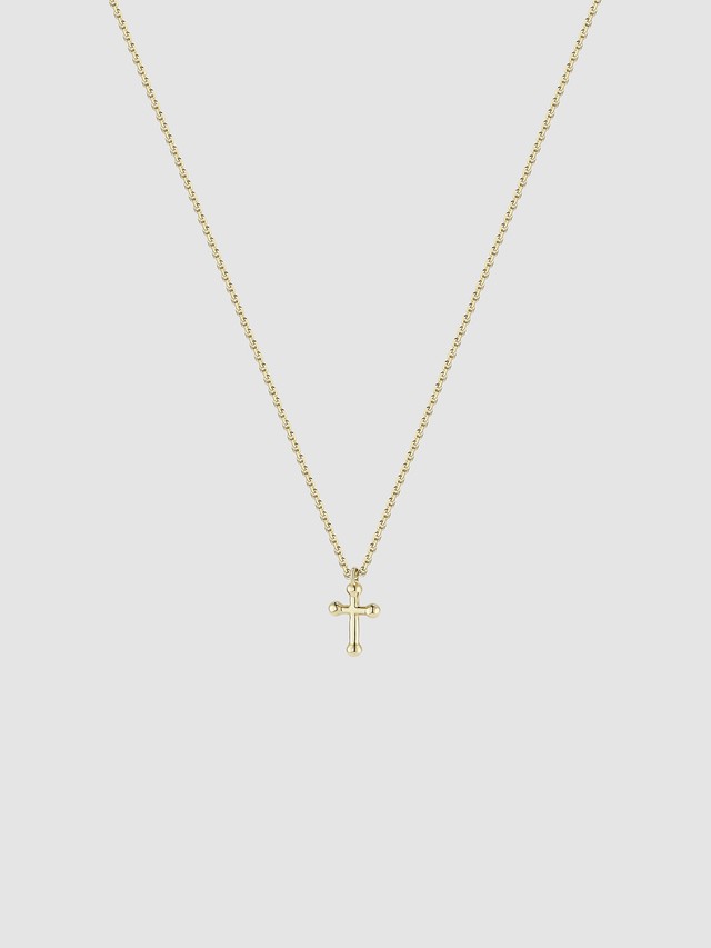 Teeny Cross Necklace Yellow Gold