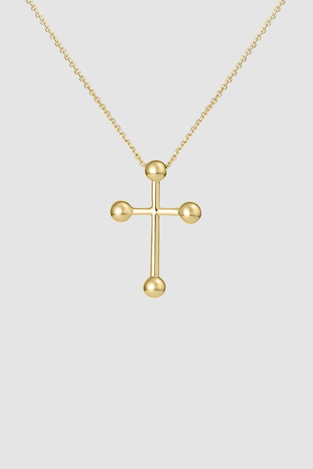 Heraldic Cross Pendant Necklace Gold Vermeil
