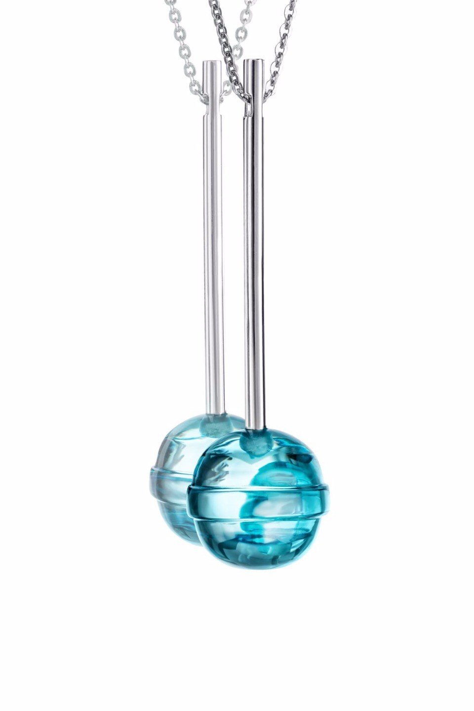 Light Blue Lollipop Pendant Necklace