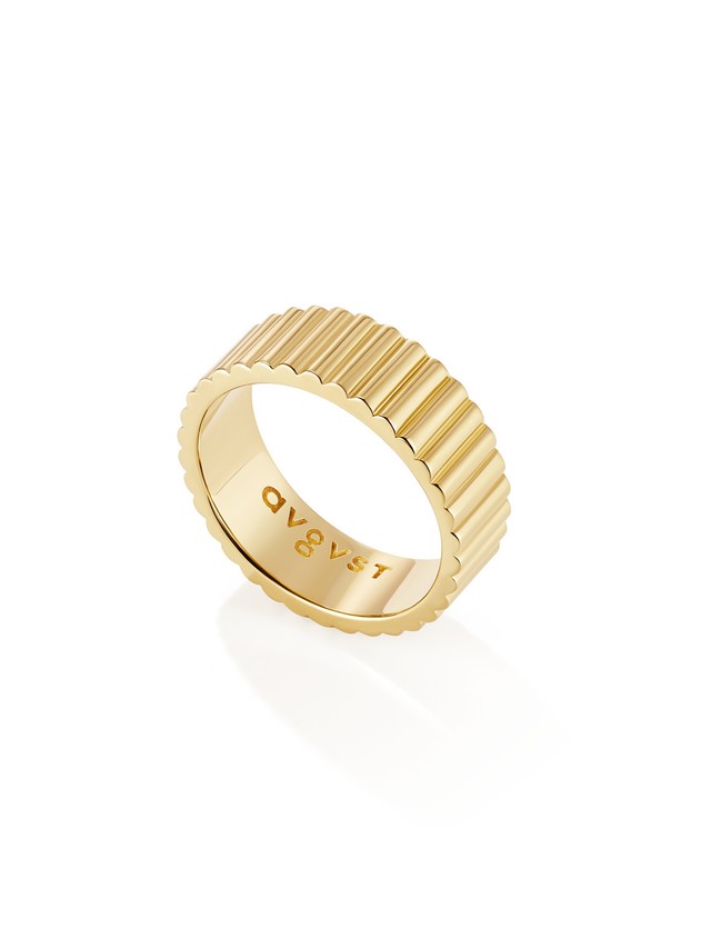 Bugle Bead Narrow Ring Gold Vermeil