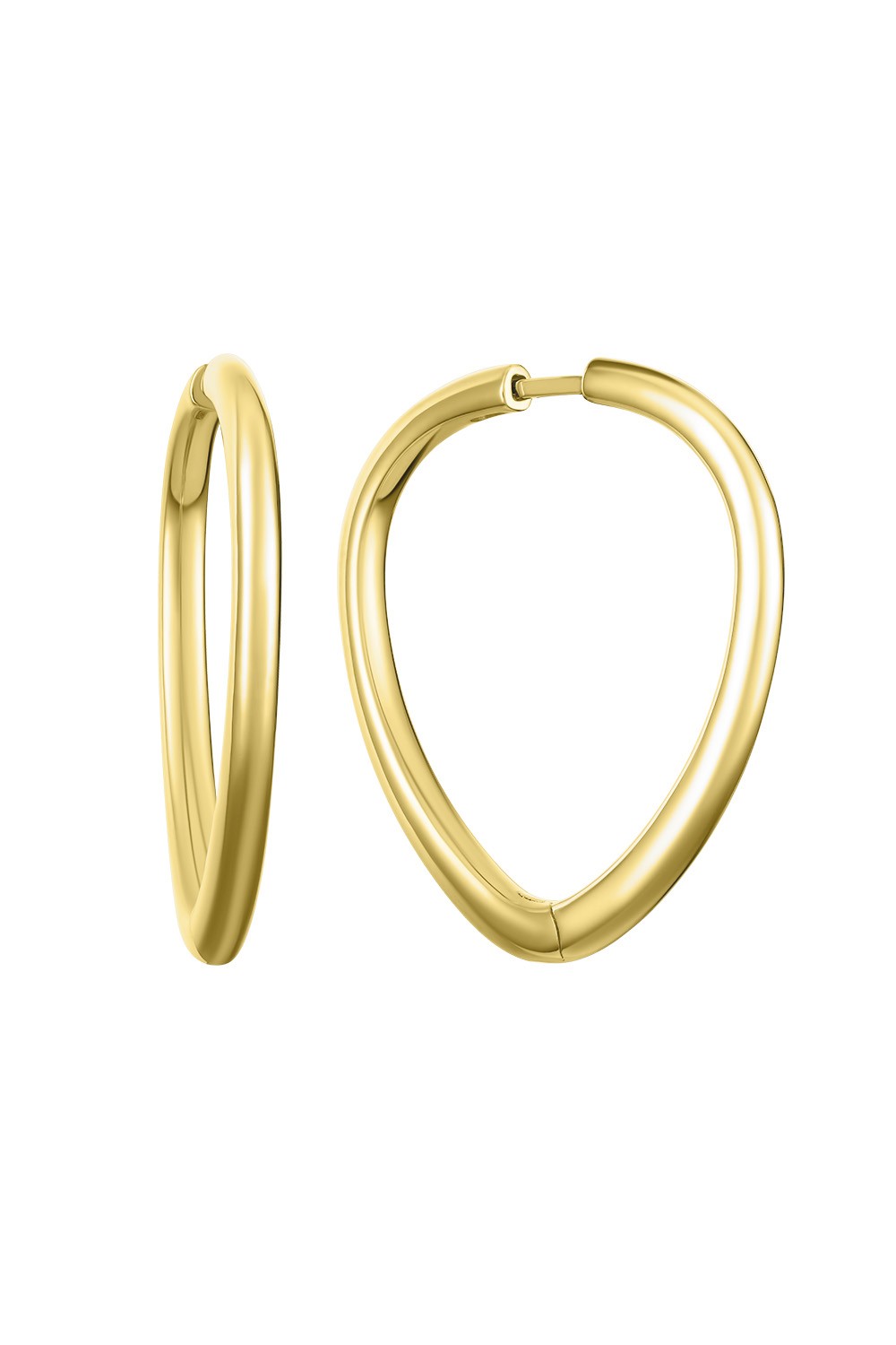 Shield-shaped Hoops Gold Vermeil