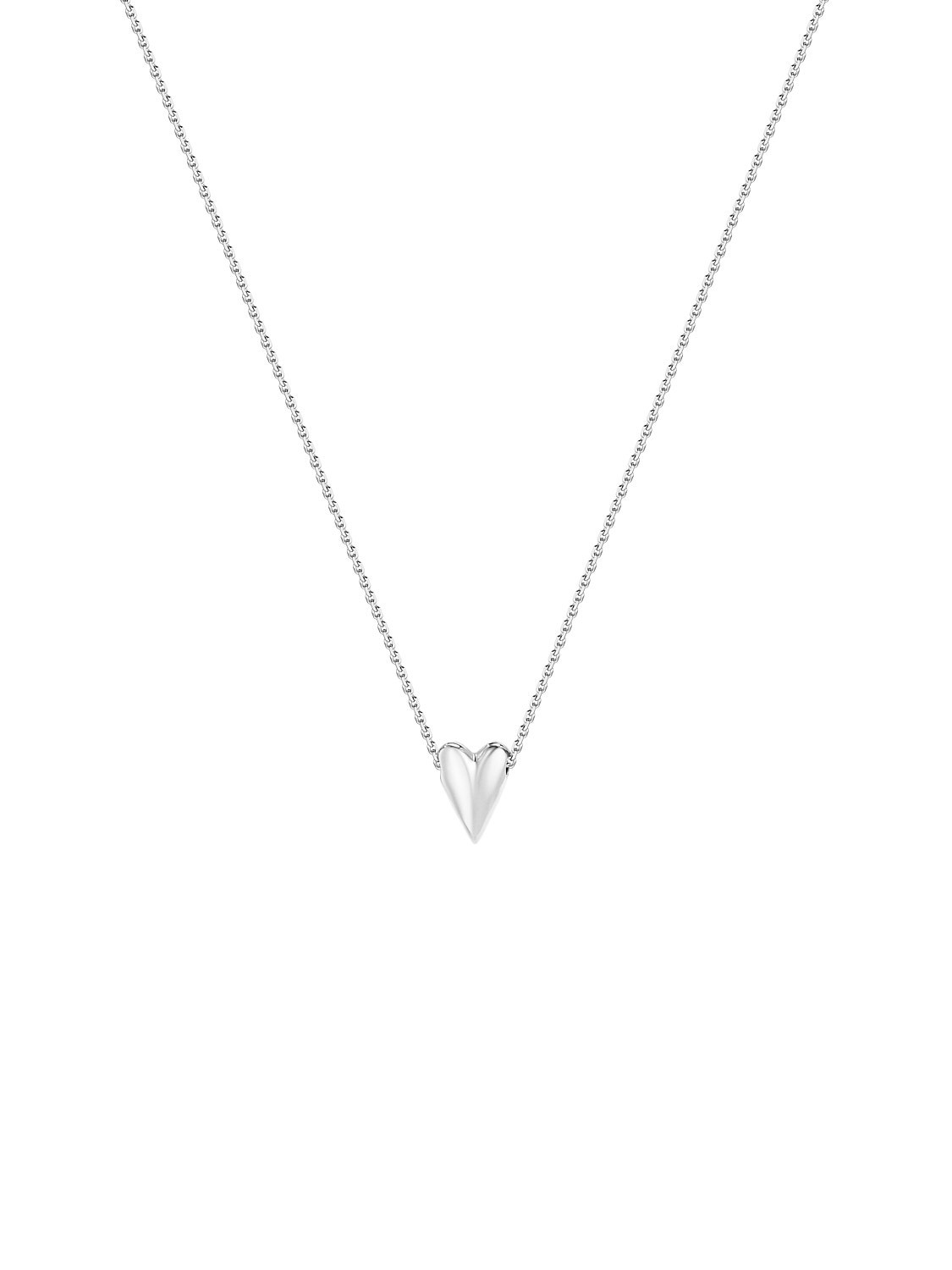 Teeny Heart Necklace in White Gold