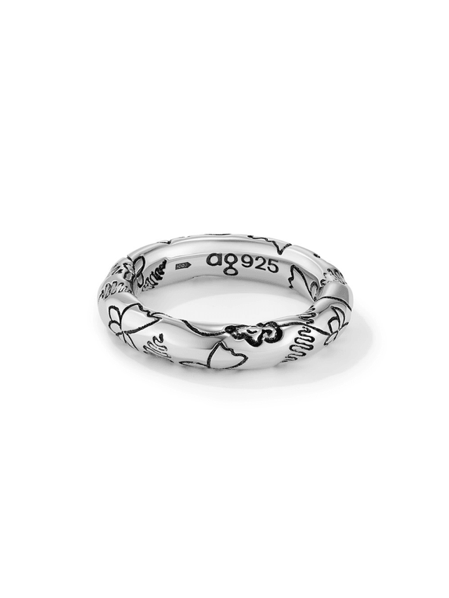 Black Millefleurs Ring
