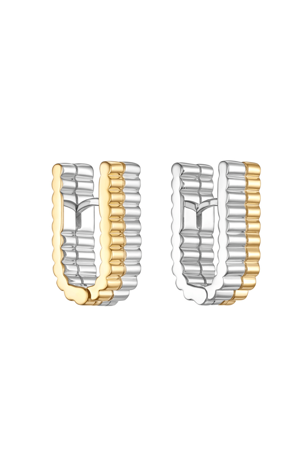 Bicolour Tube Bead U-earrings