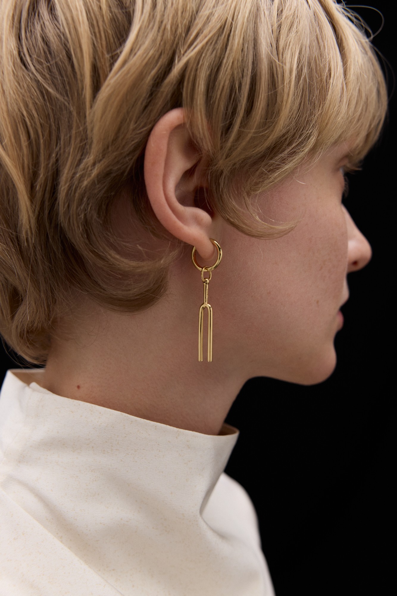 Tuning Fork Trinket Gold Vermeil