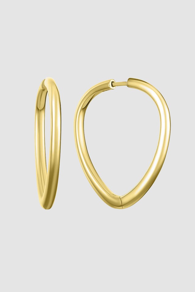 Shield-shaped Hoops Gold Vermeil