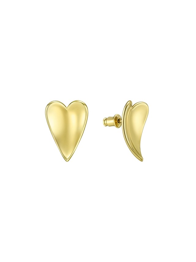 Sailing Heart Studs Gold Vermeil