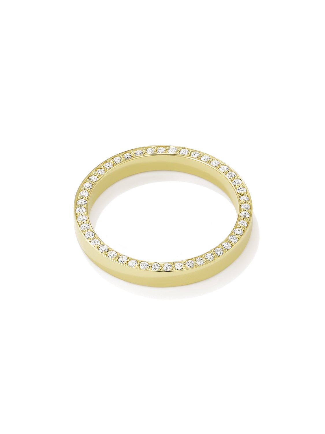 Thin Side Set Diamond Band in Yellow Gold