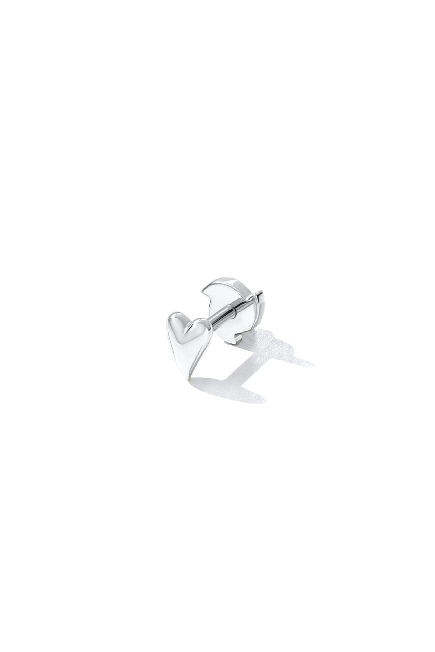 Teeny Heart Stud in White Gold