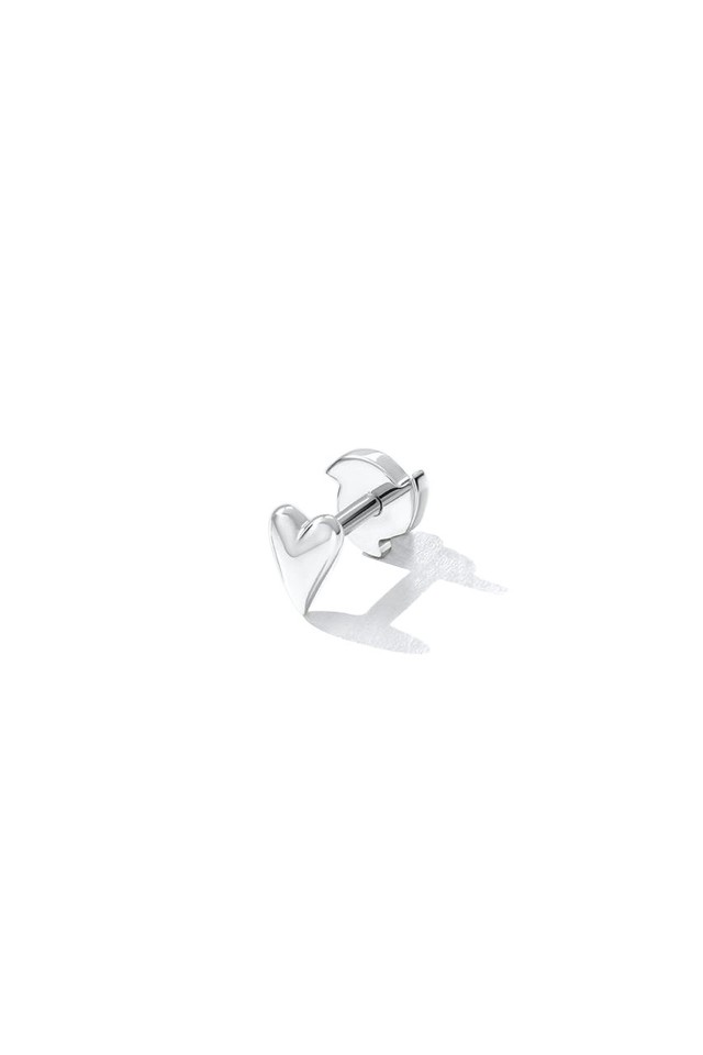 Teeny Heart Stud in White Gold