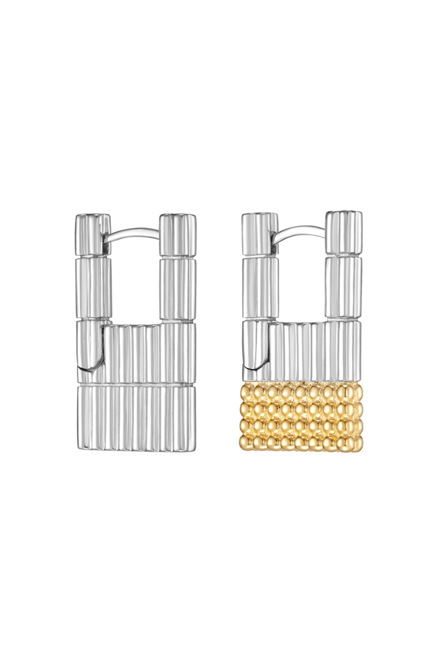Bicolour Mixed Bead Console Earrings