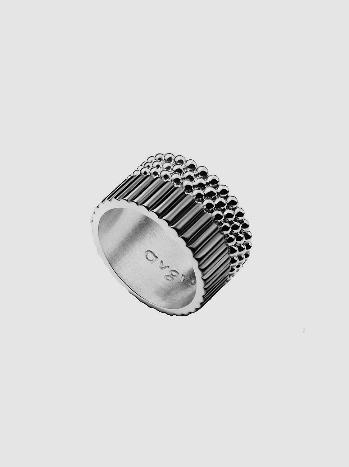 Black & Silver Bugle and Seed Beads Ring