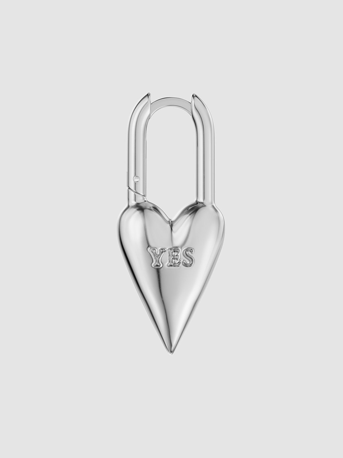 Yes-No Heart Lock Earring