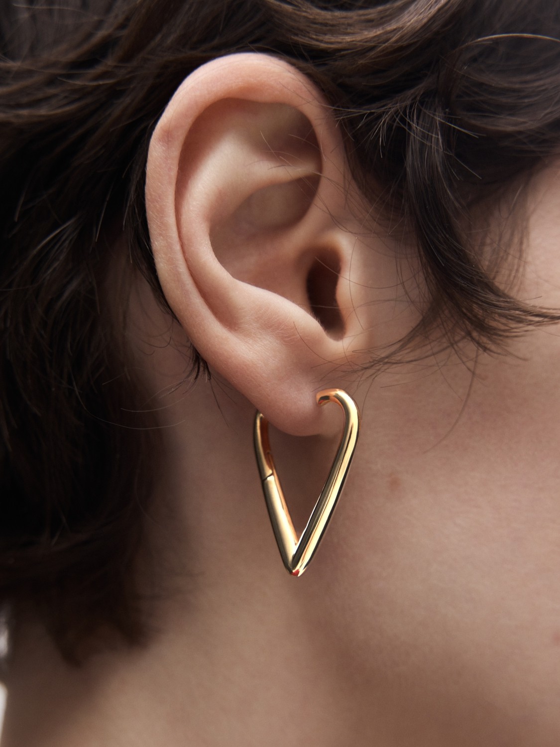 Large Heart Hoops Gold Vermeil