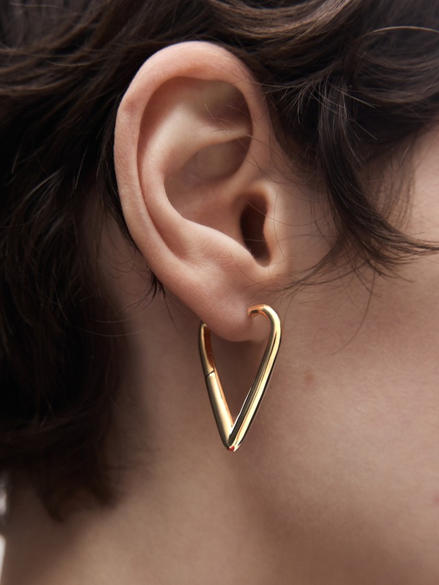 Large Heart Hoops Gold Vermeil