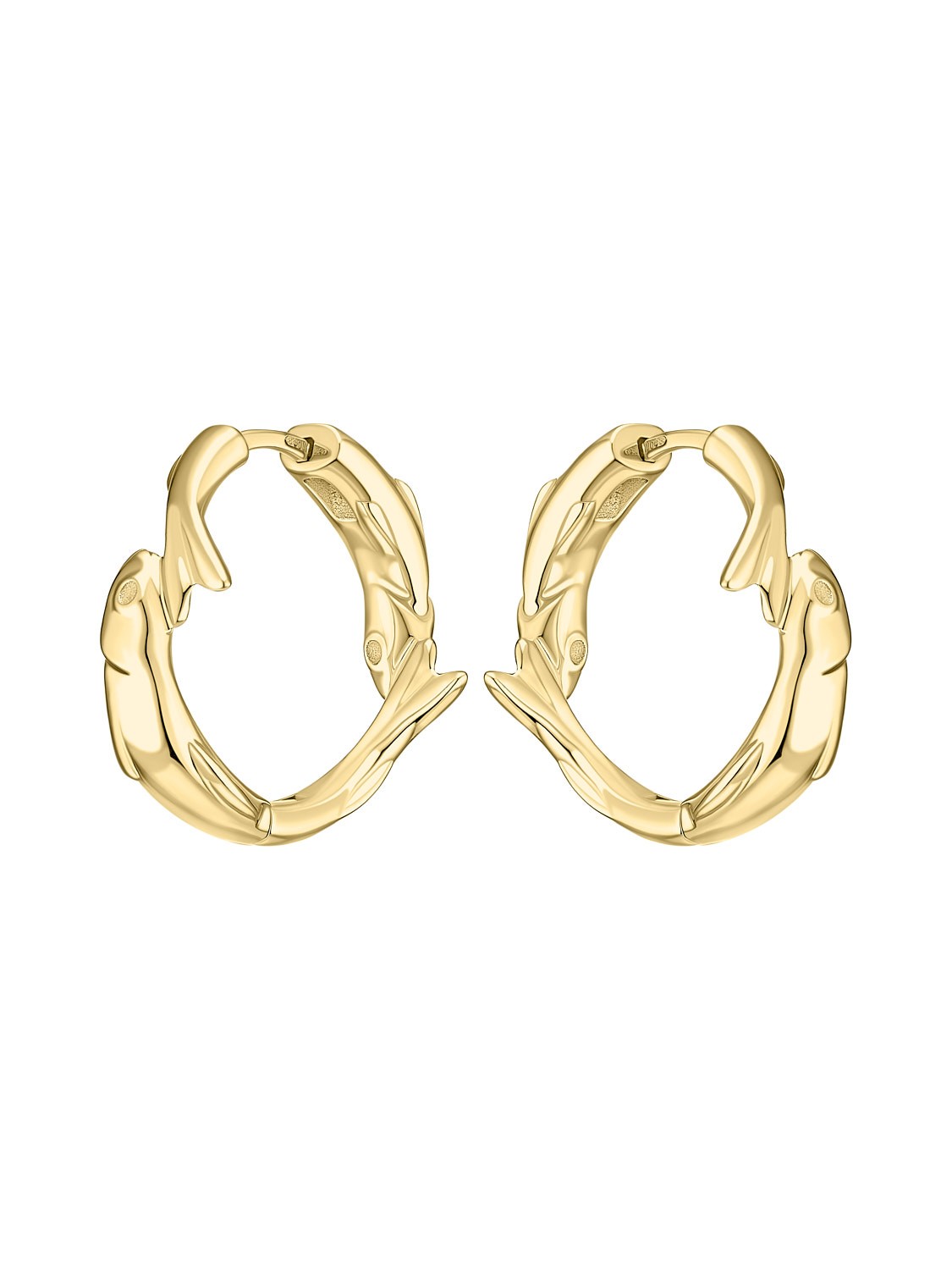 Twin Fish Hoops Gold Vermeil