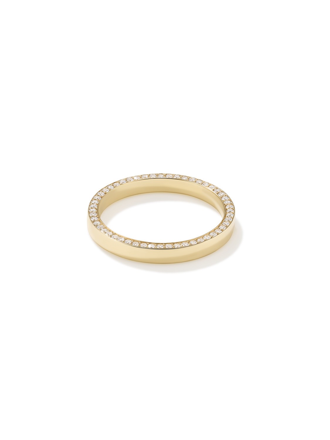 Thin Side Set Diamond Band in Yellow Gold