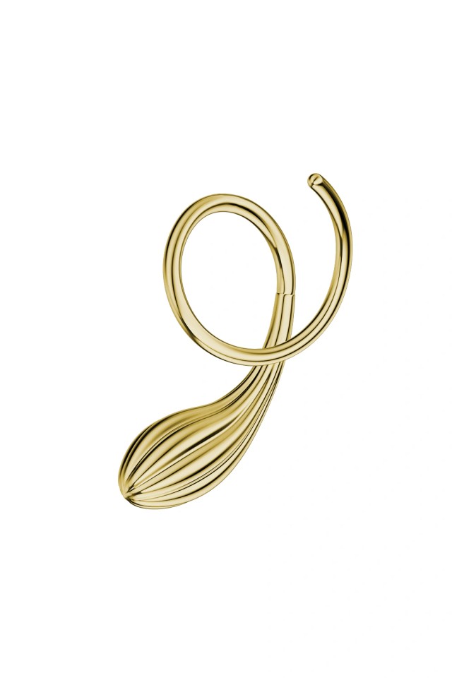 Echo Left Swirl Earring Gold Vermeil