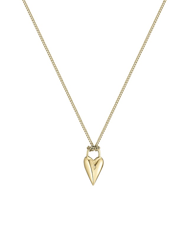 Heart and Key Necklace Gold Vermeil