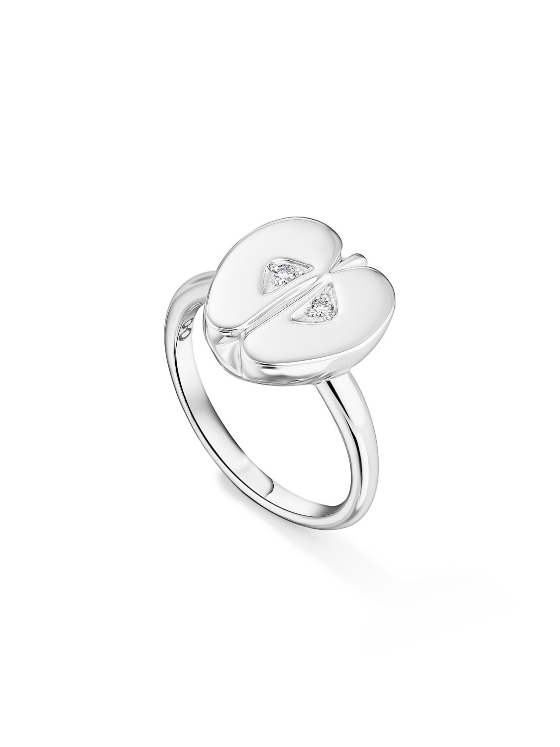 Half an Apple Ring White Gold