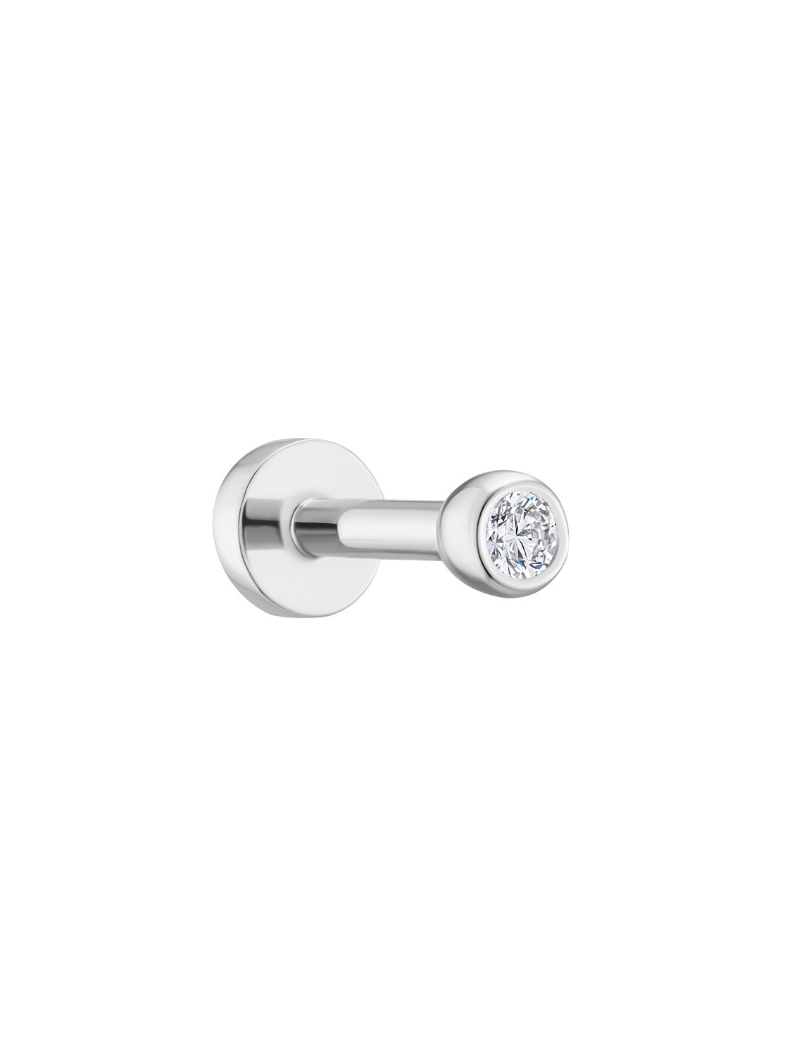 Diamond Piercing Stud in White Gold