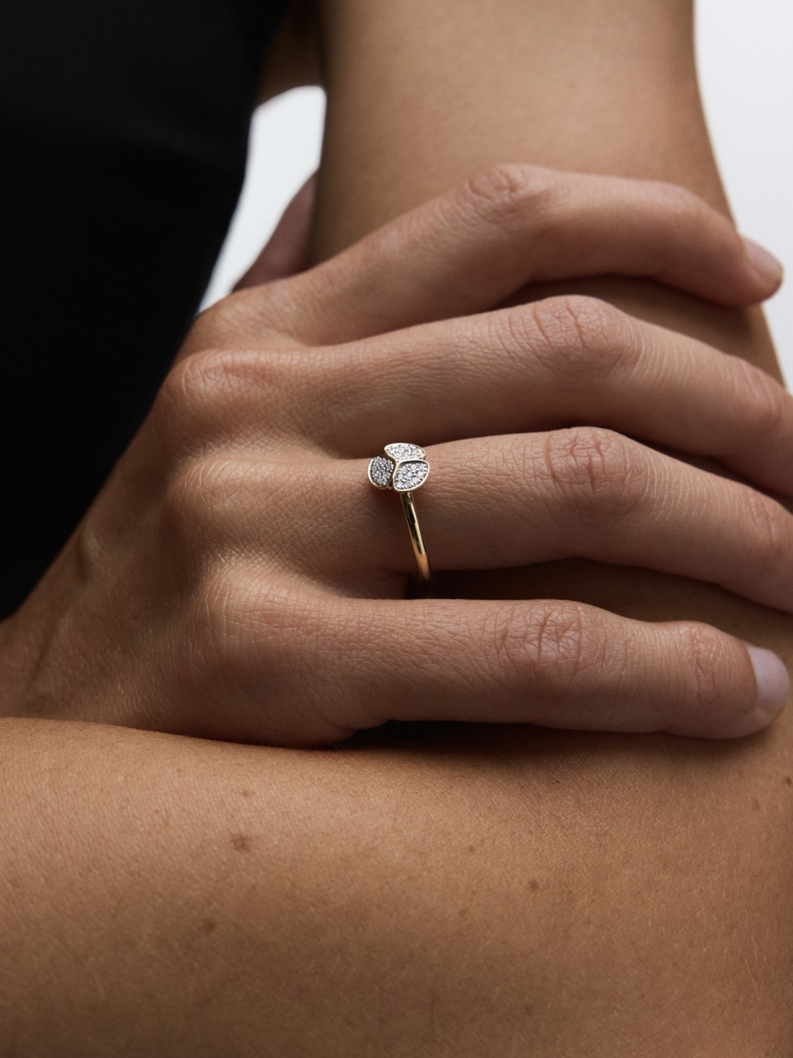 Diamond Pavé Fruitlet Ring in Yellow Gold