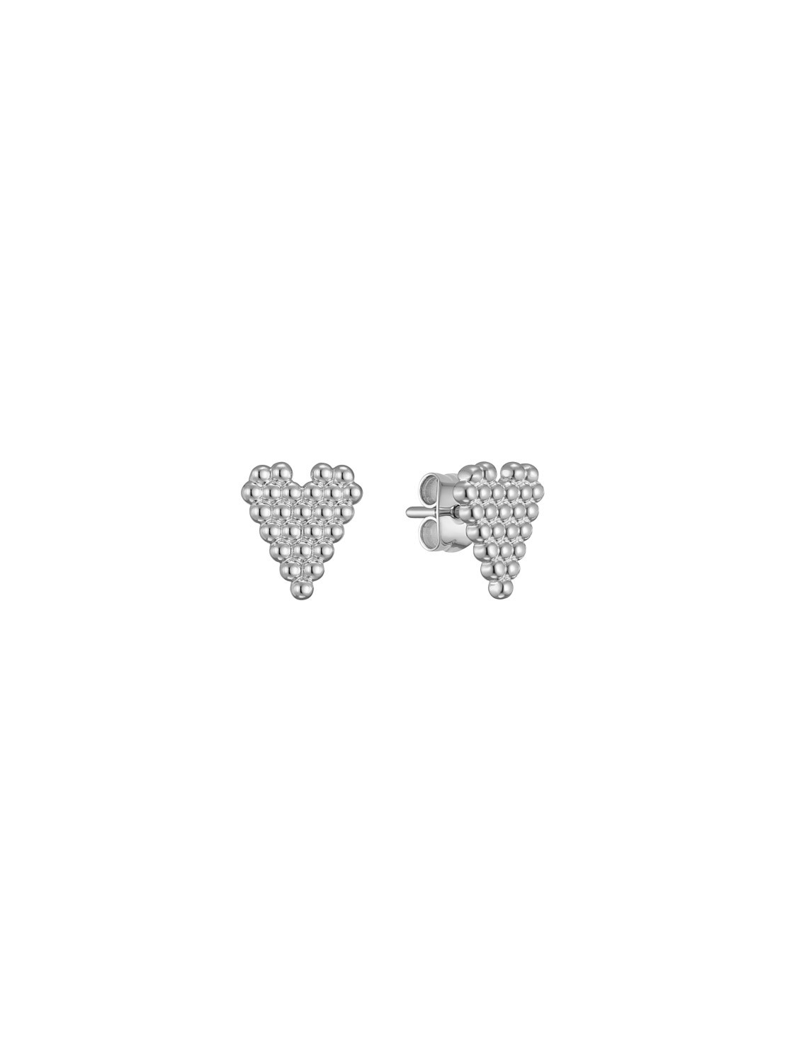 Beaded Heart Studs