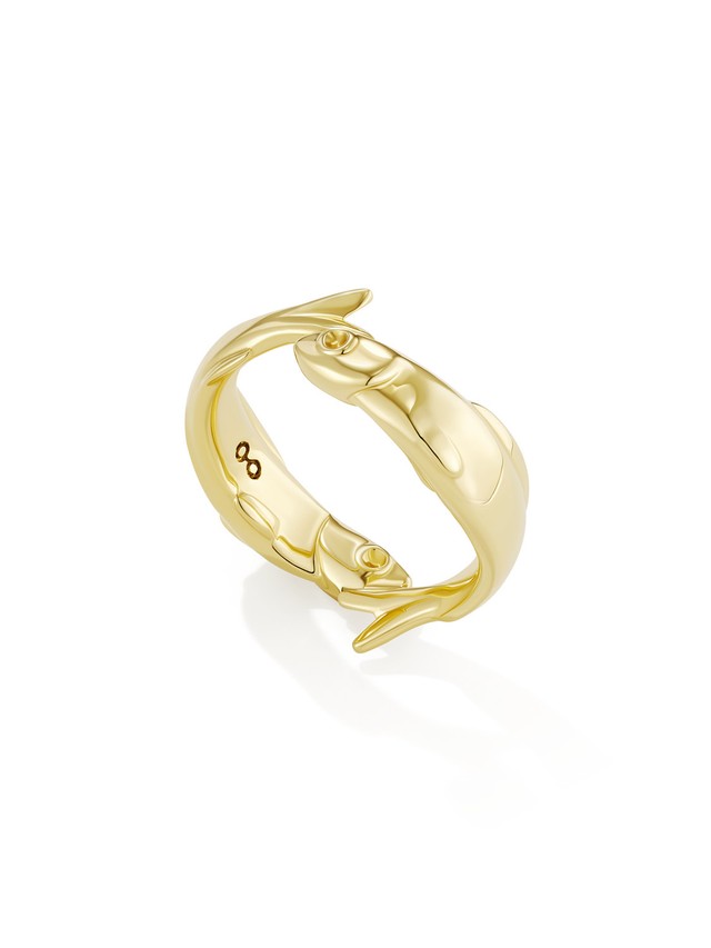 Twin Fish Ring Yellow Gold