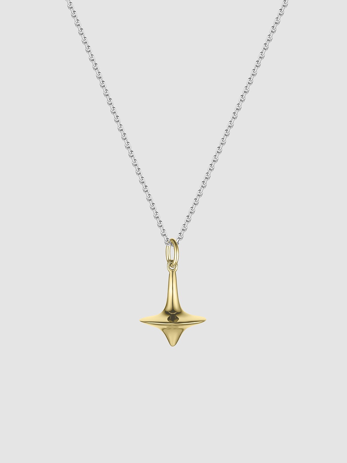 Spinning Top Pendant Necklace Gold Plated