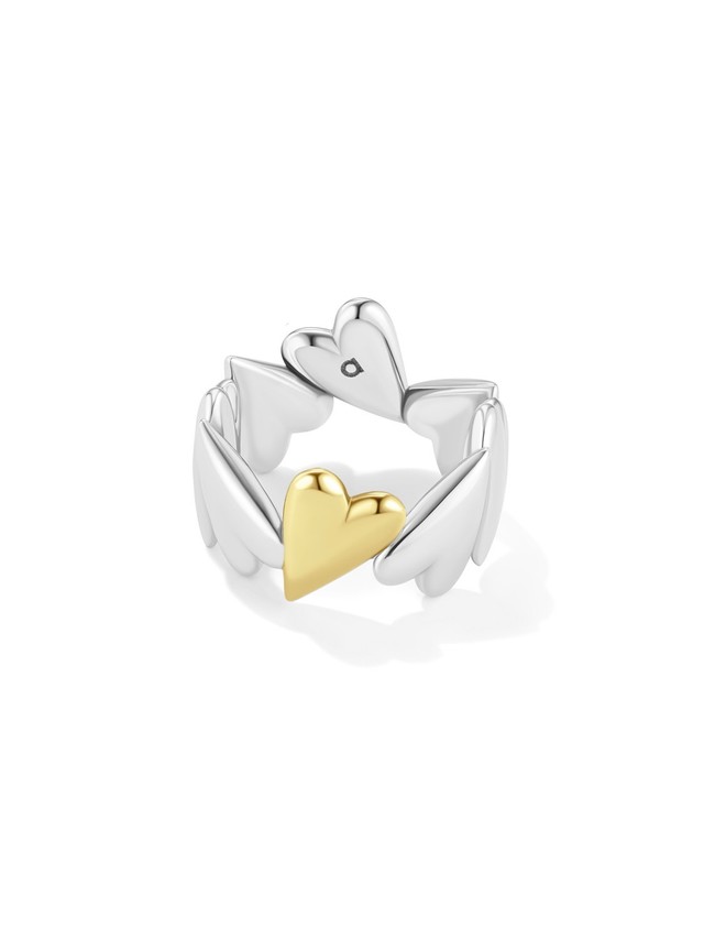 Dancing Hearts Bicolour Ring