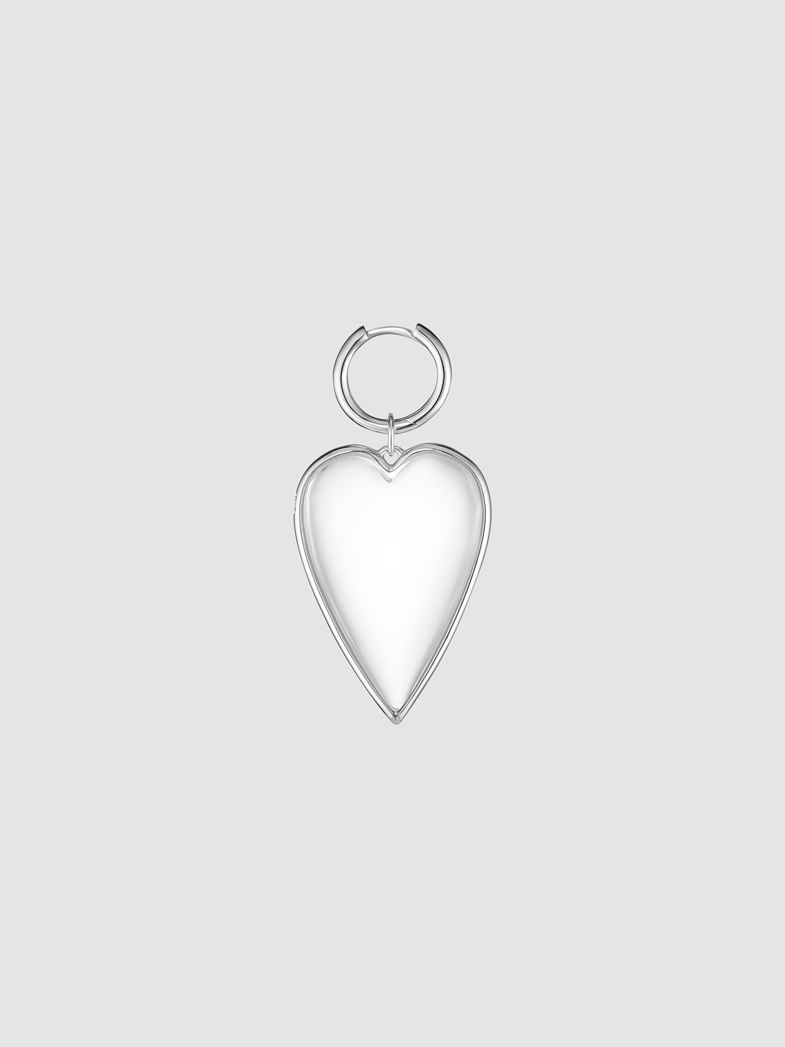 Rock Crystal Heart Single Earring