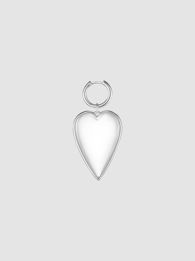 Rock Crystal Heart Single Earring