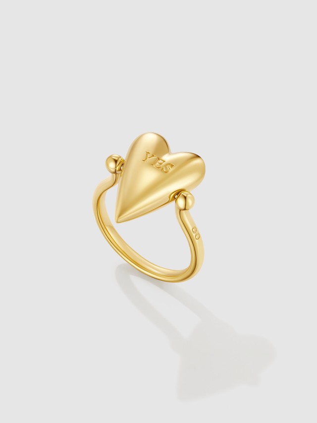 Heart of Avgvst Flip Ring Gold Vermeil