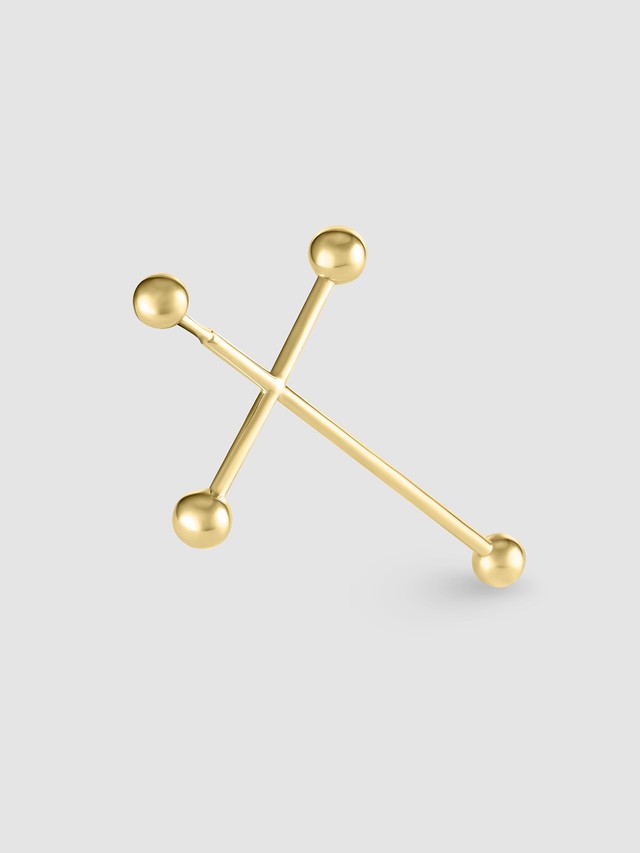 Heraldic Cross Single Earring Gold Vermeil