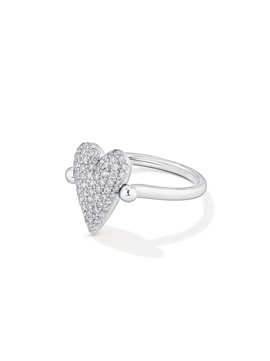 Diamond Pavé Flip Ring in White Gold