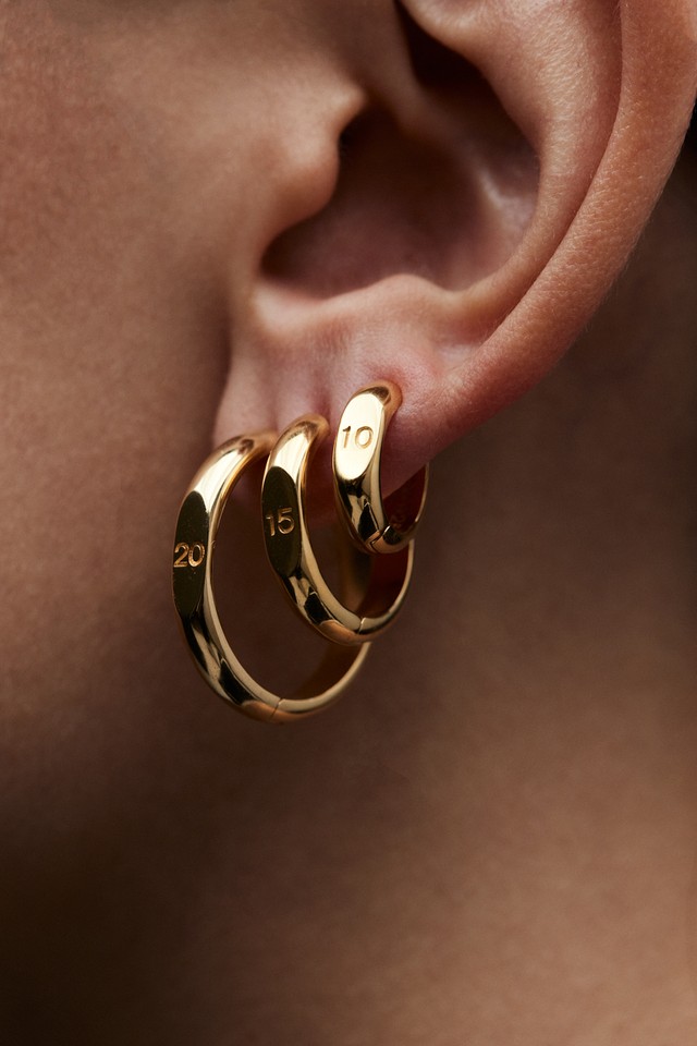 15 mm Diameter Hoop Gold Vermeil