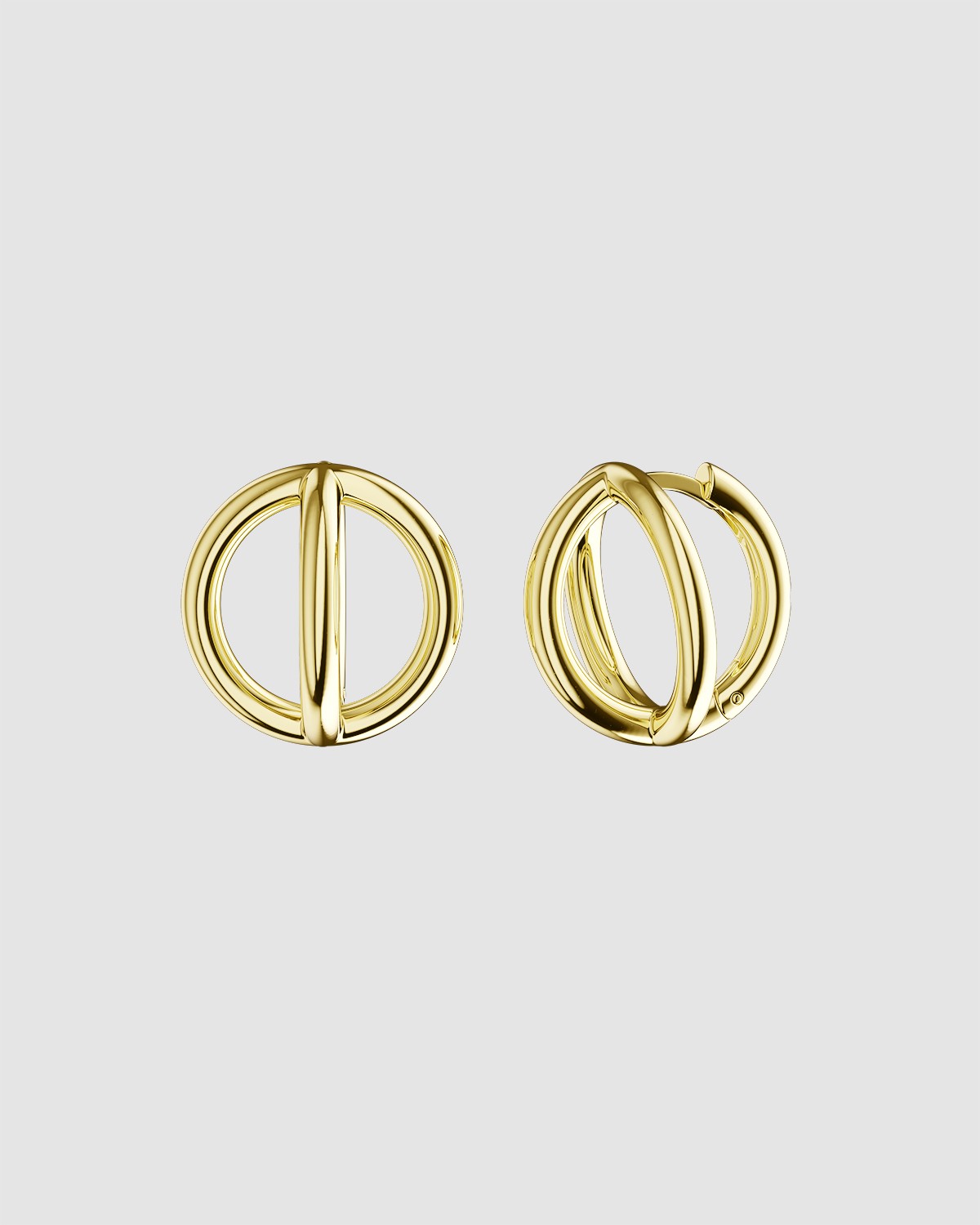 Puzzle Hoops Gold Vermeil