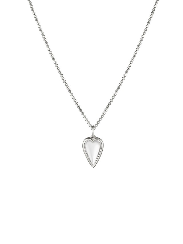 Small Rock Crystal Heart Pendant Necklace