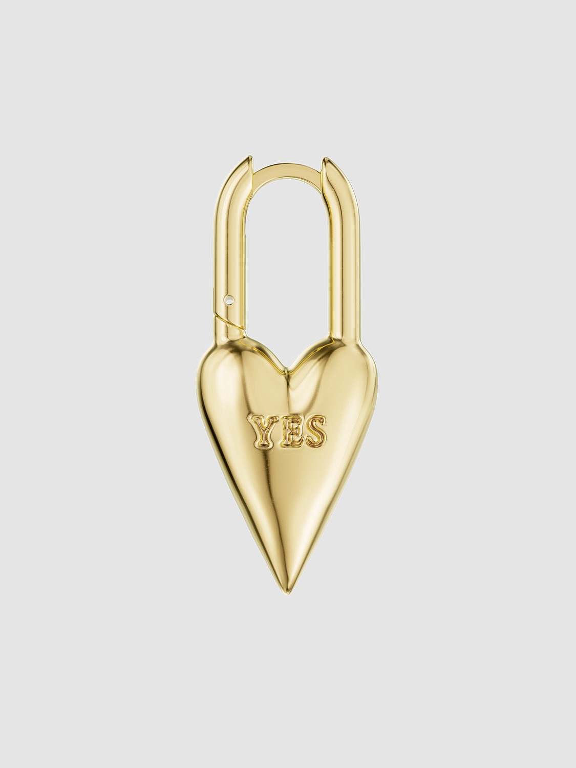 Yes-No Heart Lock Earring Gold Plated