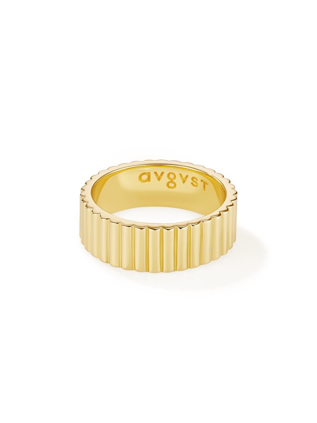 Bugle Bead Narrow Ring Gold Vermeil