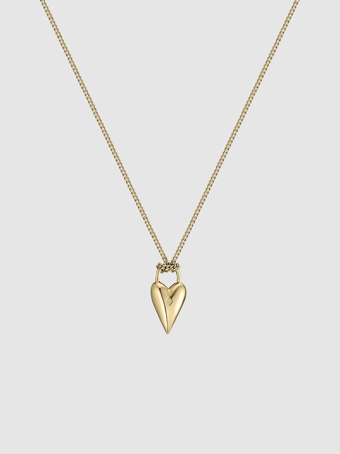 Heart and Key Necklace Gold Vermeil