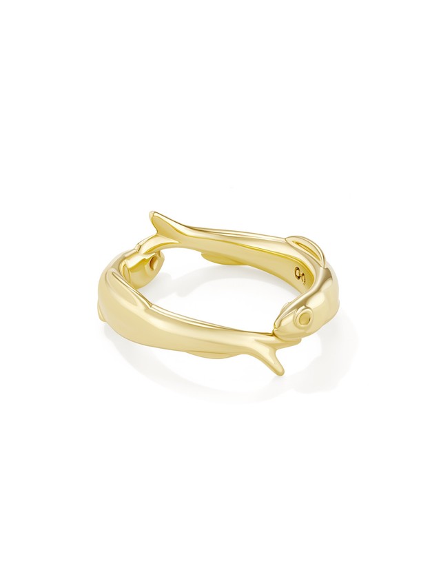 Twin Fish Ring Yellow Gold