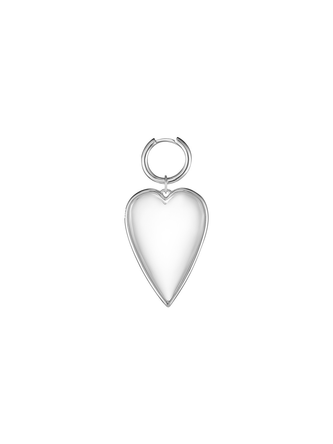 Rock Crystal Heart Single Earring