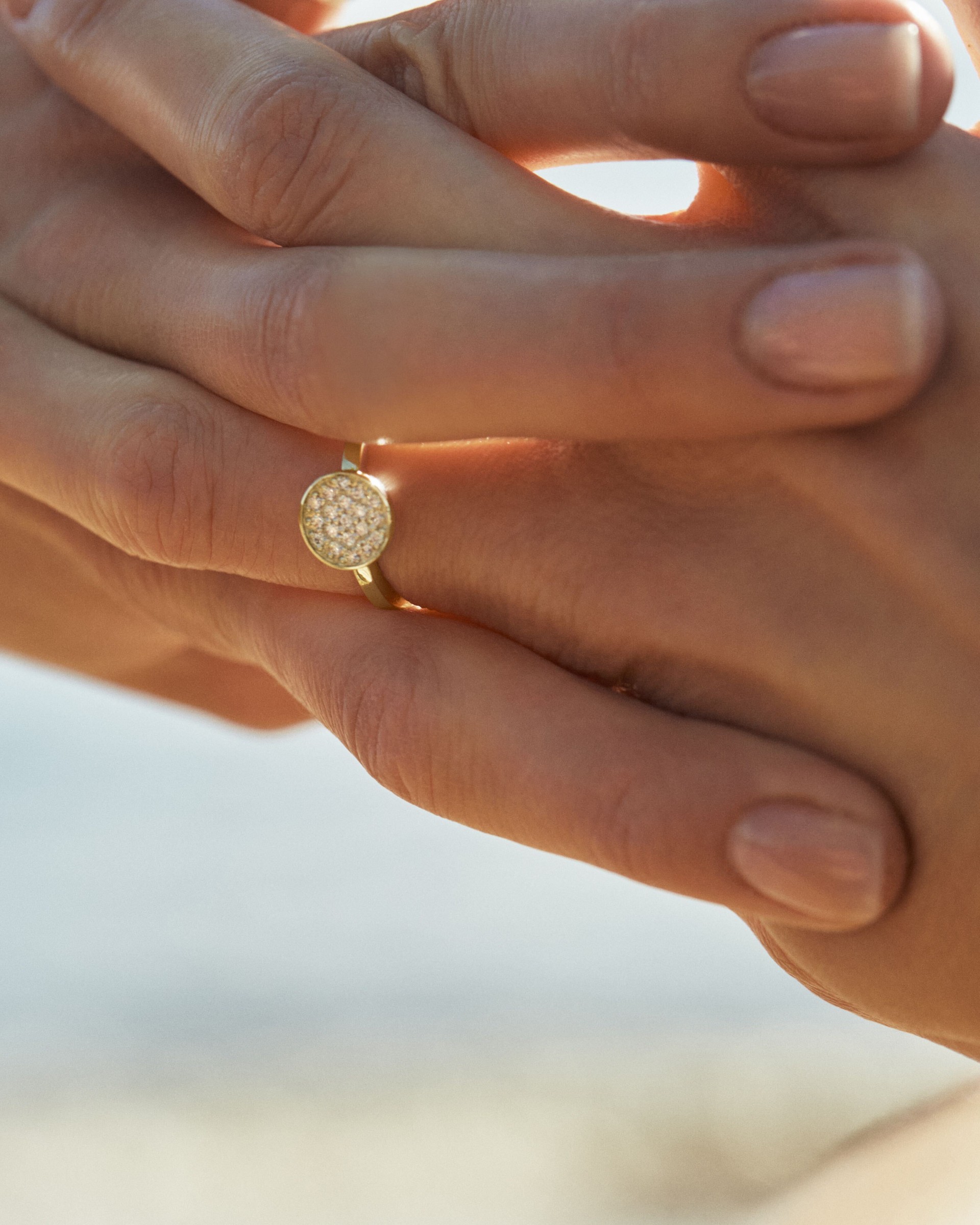 Engagement Pavé Ring Yellow Gold