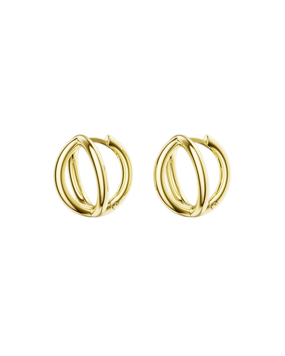 Puzzle Hoops Gold Vermeil