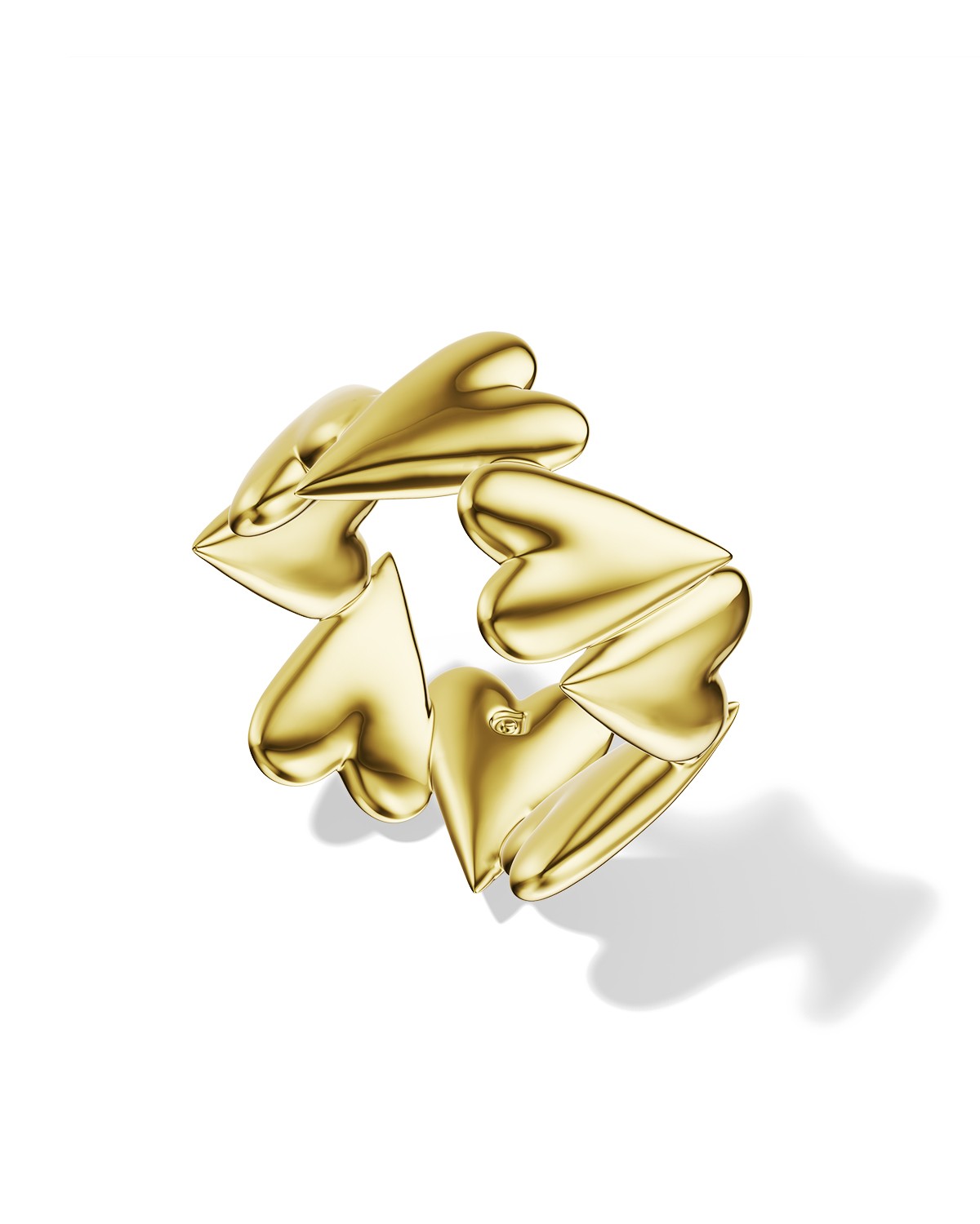 Dancing Hearts Ring Gold Vermeil