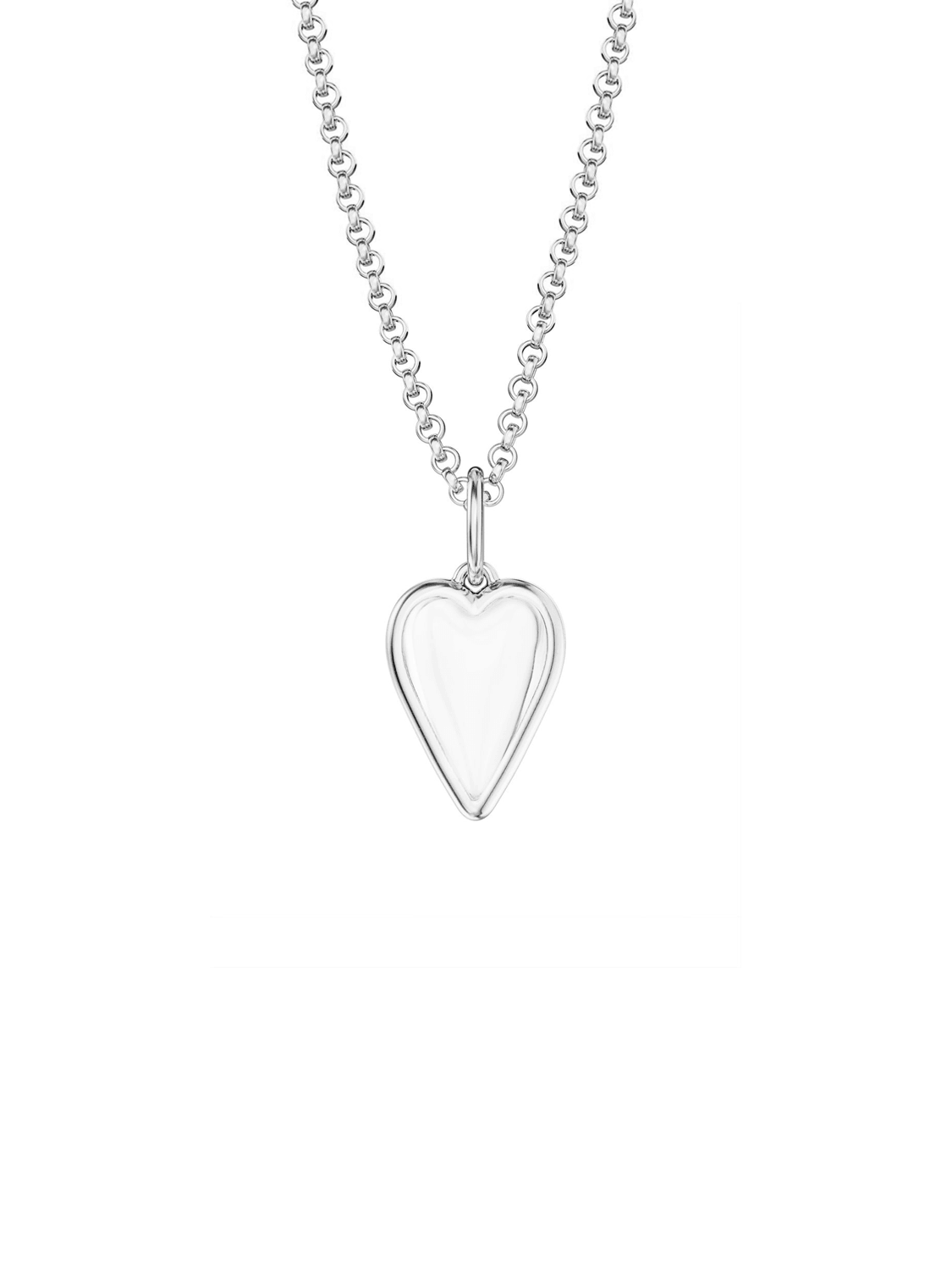 Small Rock Crystal Heart Pendant Necklace
