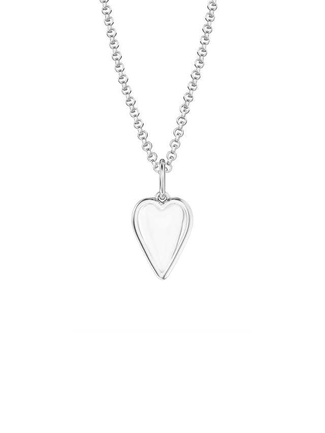 Small Rock Crystal Heart Pendant Necklace