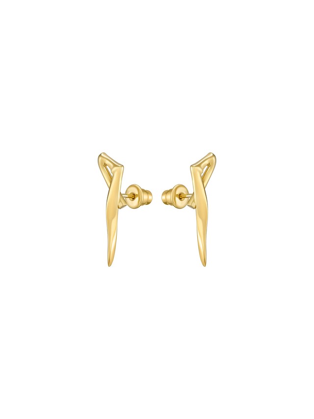 Grass Studs Gold Vermeil