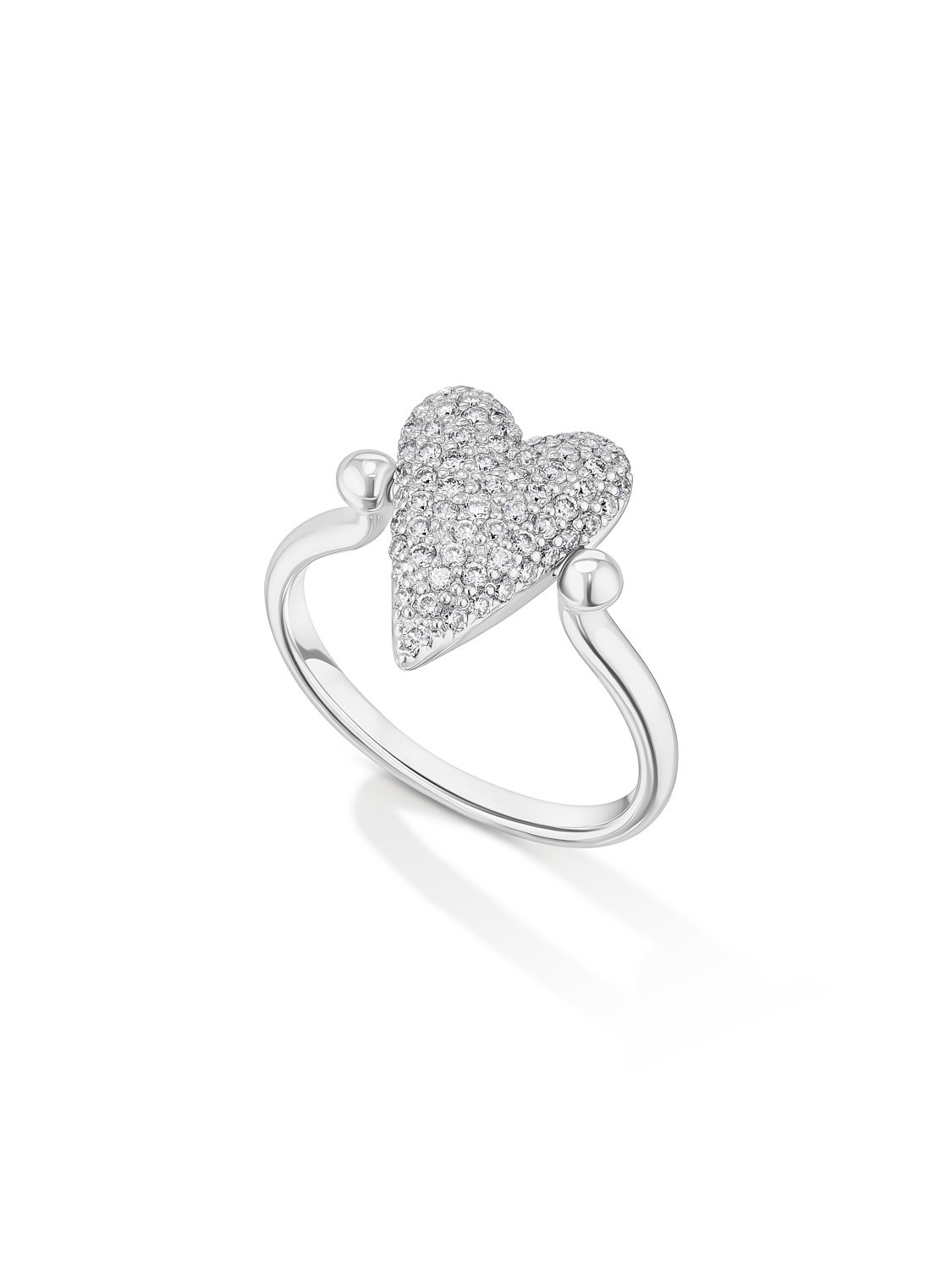 Pavé Diamond Flip Ring White Gold
